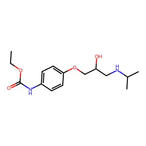 Ethyl (4-(2-hydroxy-3-((1-methylethyl)amino)propoxy)phenyl)carbamate structure