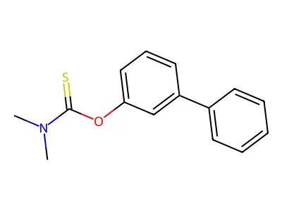 Dimethyl-thiocarbamic acid O-biphenyl-3-YL ester structure