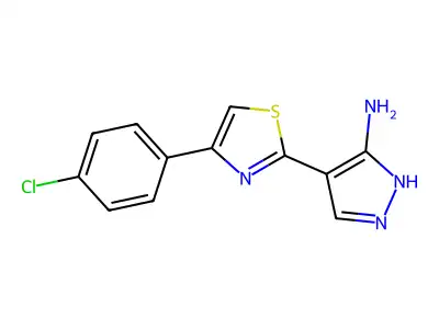 4-[4-(4-chlorophenyl)-1,3-thiazol-2-yl]-1H-pyrazol-5-amine structure