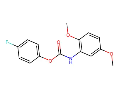 (4-fluorophenyl) N-(2,5-dimethoxyphenyl)carbamate structure