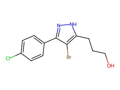 4-Bromo-5-(4-chlorophenyl)-1H-pyrazole-3-propanol structure