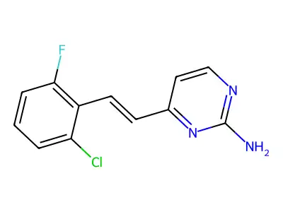4-[2-(2-Chloro-6-fluorophenyl)ethenyl]pyrimidin-2-amine structure