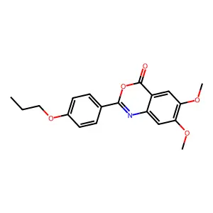 6,7-dimethoxy-2-(4-propoxyphenyl)-4H-3,1-benzoxazin-4-one structure