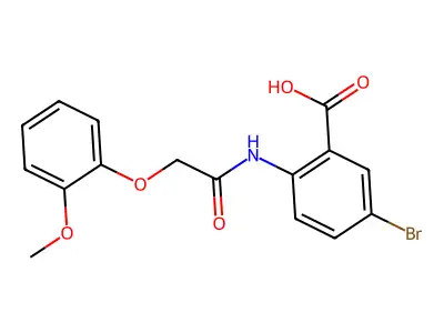 5-Bromo-2-{[(2-methoxyphenoxy)acetyl]amino}benzoic acid structure