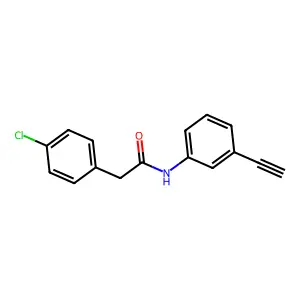 2-(4-chlorophenyl)-N-(3-ethynylphenyl)acetamide structure