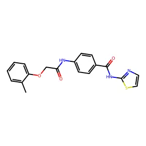 4-[[2-(2-methylphenoxy)acetyl]amino]-N-(1,3-thiazol-2-yl)benzamide structure