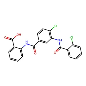 2-(4-chloro-3-(2-chlorobenzamido)benzamido)benzoic acid structure
