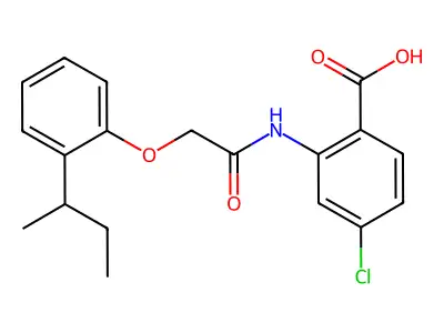2-({[2-(Butan-2-yl)phenoxy]acetyl}amino)-4-chlorobenzoic acid structure