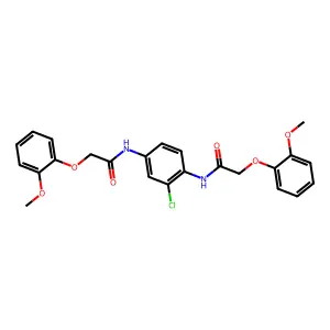 N,N'-(2-chlorobenzene-1,4-diyl)bis[2-(2-methoxyphenoxy)acetamide] structure