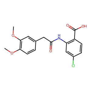4-Chloro-2-{[(3,4-dimethoxyphenyl)acetyl]amino}benzoic acid structure
