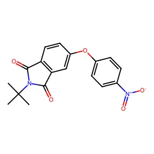 2-Tert-butyl-5-(4-nitrophenoxy)isoindole-1,3-dione structure