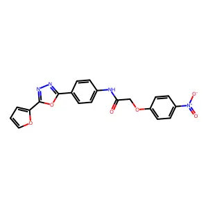 N-[4-[5-(furan-2-yl)-1,3,4-oxadiazol-2-yl]phenyl]-2-(4-nitrophenoxy)acetamide structure