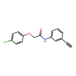 2-(4-chlorophenoxy)-N-(3-ethynylphenyl)acetamide structure