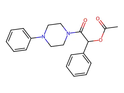 2-Oxo-1-phenyl-2-(4-phenylpiperazin-1-yl)ethyl acetate structure