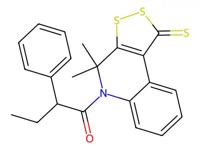 4,4-dimethyl-5-(2-phenylbutanoyl)-4,5-dihydro-1H-[1,2]dithiolo[3,4-c]quinoline-1-thione structure