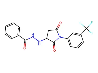 N'-{2,5-dioxo-1-[3-(trifluoromethyl)phenyl]pyrrolidin-3-yl}benzohydrazide structure