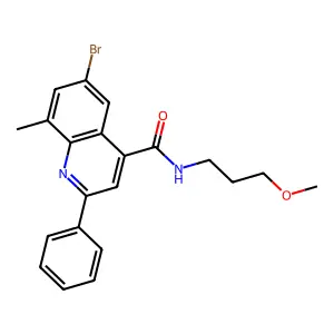 6-bromo-N-(3-methoxypropyl)-8-methyl-2-phenylquinoline-4-carboxamide structure