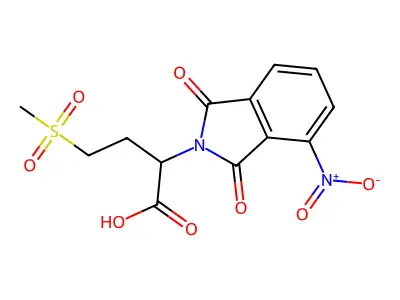 4-(Methylsulfonyl)-2-(4-nitro-1,3-dioxoisoindolin-2-yl)butanoic acid structure