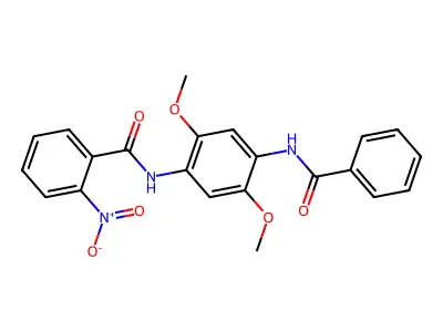 N-(4-benzamido-2,5-dimethoxyphenyl)-2-nitrobenzamide structure