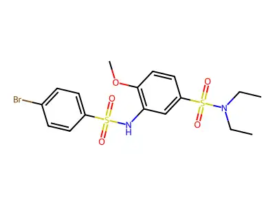3-[(4-bromophenyl)sulfonylamino]-N,N-diethyl-4-methoxybenzenesulfonamide structure