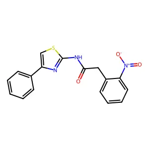 2-(2-nitrophenyl)-N-(4-phenyl-1,3-thiazol-2-yl)acetamide structure