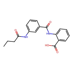 2-({[3-(Butanoylamino)phenyl]carbonyl}amino)benzoic acid structure