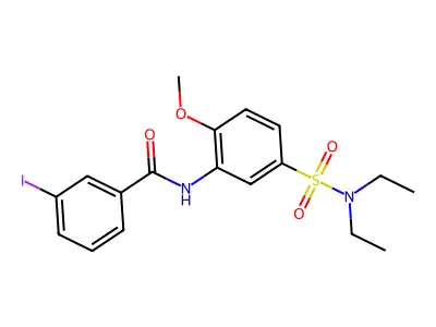 N-[5-(diethylsulfamoyl)-2-methoxyphenyl]-3-iodobenzamide structure