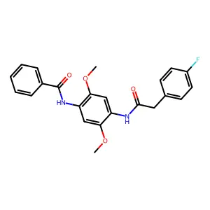 N-[4-[[2-(4-fluorophenyl)acetyl]amino]-2,5-dimethoxyphenyl]benzamide structure