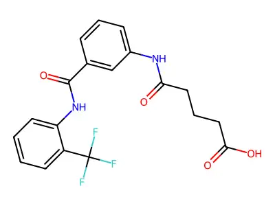 5-Oxo-5-((3-((2-(trifluoromethyl)phenyl)carbamoyl)phenyl)amino)pentanoic acid structure