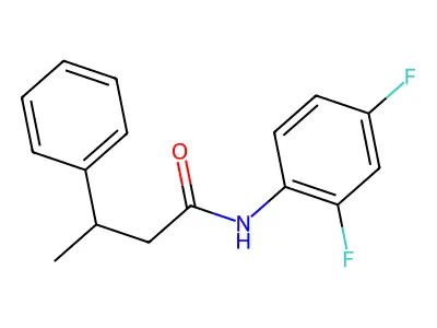 N-(2,4-difluorophenyl)-3-phenylbutanamide structure