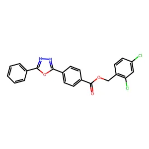 2,4-Dichlorobenzyl 4-(5-phenyl-1,3,4-oxadiazol-2-yl)benzoate structure