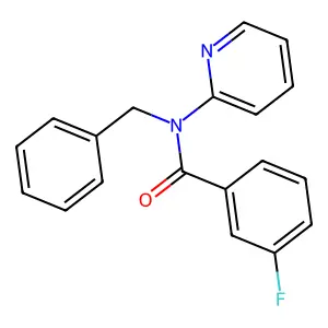 N-benzyl-3-fluoro-N-pyridin-2-ylbenzamide structure