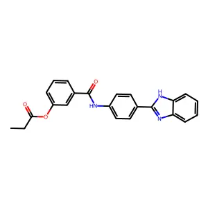 3-{[4-(1H-benzimidazol-2-yl)phenyl]carbamoyl}phenyl propanoate structure