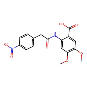 4,5-Dimethoxy-2-{[(4-nitrophenyl)acetyl]amino}benzoic acid structure