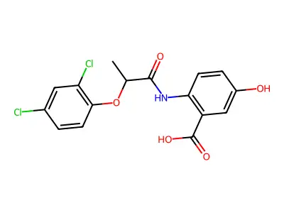 2-{[2-(2,4-Dichlorophenoxy)propanoyl]amino}-5-hydroxybenzoic acid structure