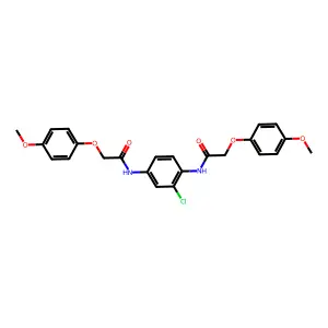 N,N'-(2-chlorobenzene-1,4-diyl)bis[2-(4-methoxyphenoxy)acetamide] structure