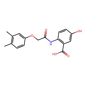 2-{[(3,4-Dimethylphenoxy)acetyl]amino}-5-hydroxybenzoic acid structure