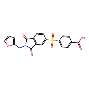 4-[2-(Furan-2-ylmethyl)-1,3-dioxoisoindol-5-yl]sulfonylbenzoic acid structure