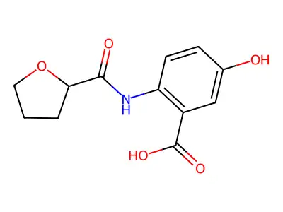 5-Hydroxy-2-(oxolane-2-carbonylamino)benzoic acid structure