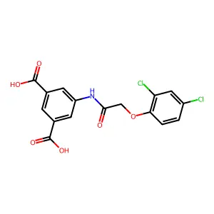 5-{[(2,4-Dichlorophenoxy)acetyl]amino}benzene-1,3-dicarboxylic acid structure