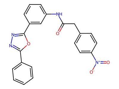 2-(4-nitrophenyl)-N-[3-(5-phenyl-1,3,4-oxadiazol-2-yl)phenyl]acetamide structure