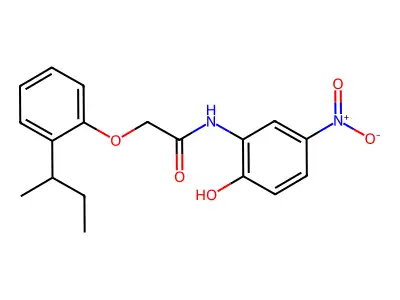 2-(2-butan-2-ylphenoxy)-N-(2-hydroxy-5-nitrophenyl)acetamide structure