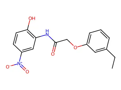 2-(3-ethylphenoxy)-N-(2-hydroxy-5-nitrophenyl)acetamide structure