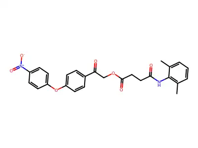 2-[4-(4-nitrophenoxy)phenyl]-2-oxoethyl 4-[(2,6-dimethylphenyl)amino]-4-oxobutanoate structure