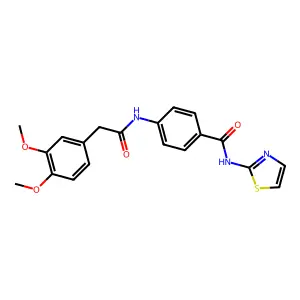4-[[2-(3,4-dimethoxyphenyl)acetyl]amino]-N-(1,3-thiazol-2-yl)benzamide structure