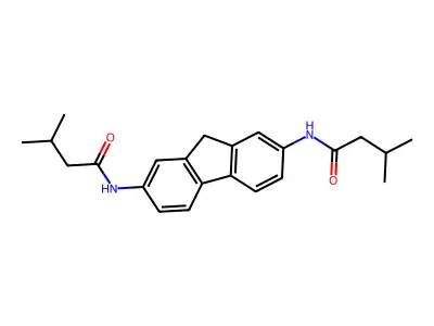 3-methyl-N-[7-(3-methylbutanoylamino)-9H-fluoren-2-yl]butanamide structure