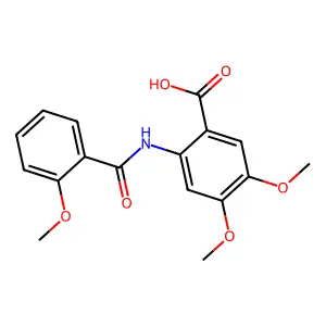4,5-Dimethoxy-2-(2-methoxybenzamido)benzoic acid structure