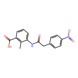2-Methyl-3-{[(4-nitrophenyl)acetyl]amino}benzoic acid structure