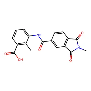 2-methyl-3-(2-methyl-1,3-dioxoisoindoline-5-carboxamido)benzoic acid structure