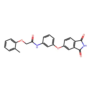 N-[3-(1,3-dioxoisoindol-5-yl)oxyphenyl]-2-(2-methylphenoxy)acetamide structure
